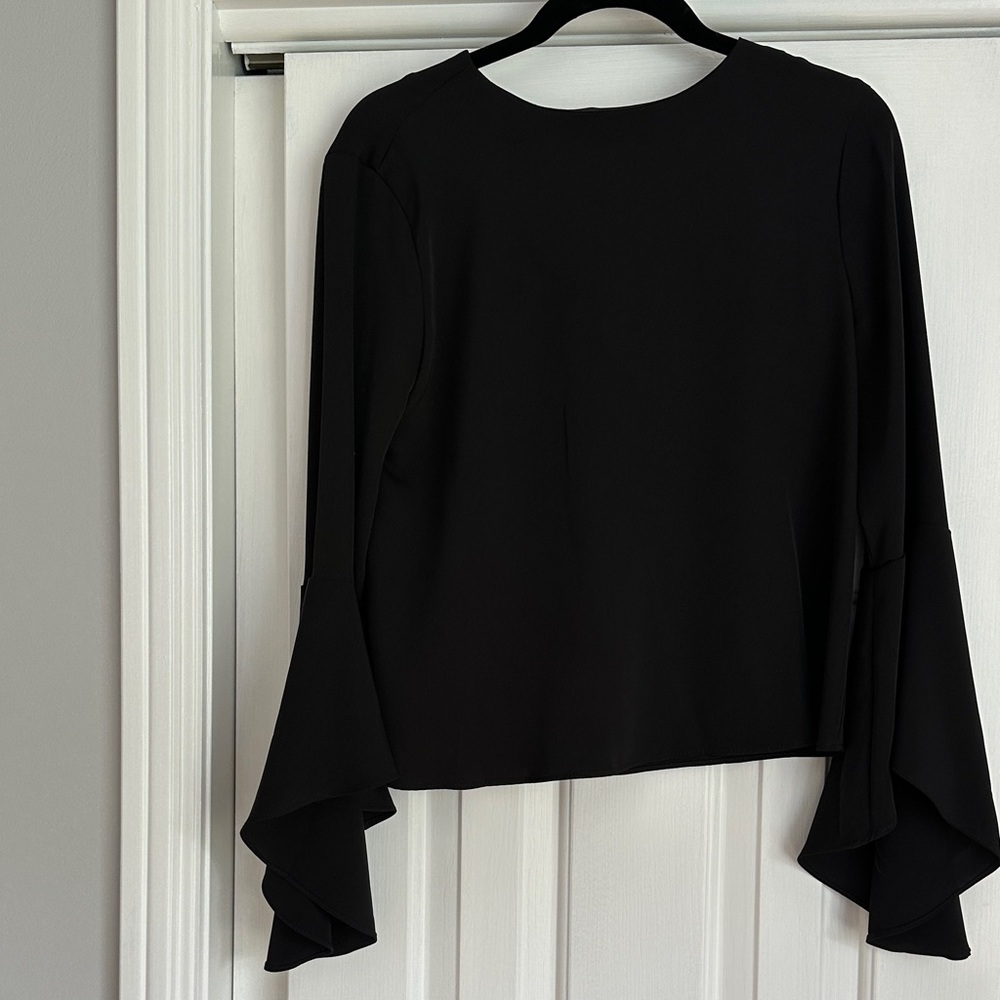 Catherine Malandrino Black Flared Sleeve Blouse